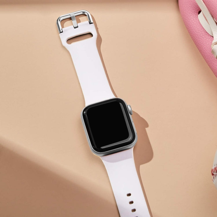 For Apple Watch 2 42mm Pin Buckle Silicone Watch Band(White) - Watch Bands by PMC TechLife | Online Shopping South Africa | PMC TechLife