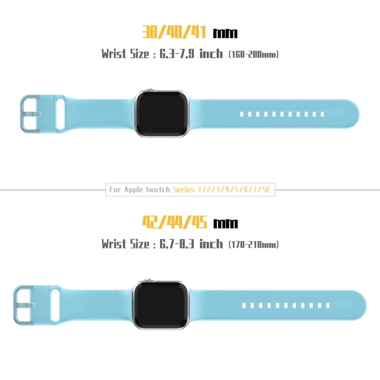For Apple Watch Series 9 41mm Pin Buckle Silicone Watch Band(Light Blue) - Watch Bands by PMC TechLife | Online Shopping South Africa | PMC TechLife