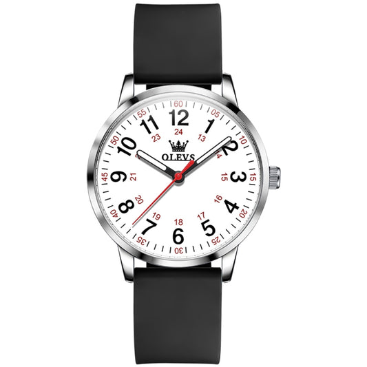 OLEVS 9953 Women Simple Silicone Strap Waterproof Quartz Watch(Black) - Silicone Strap Watches by OLEVS | Online Shopping South Africa | PMC Jewellery