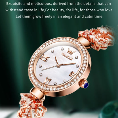 OLEVS 9958 Women Adjustable Drawstring Bracelet Quartz Watch(Green + Rose Gold) - Bracelet Watches by OLEVS | Online Shopping South Africa | PMC Jewellery