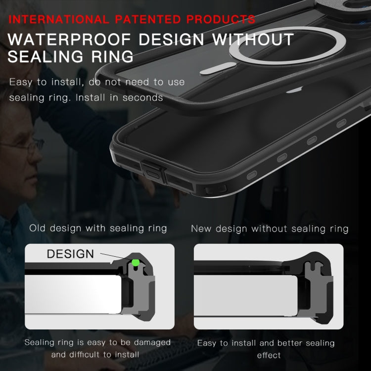 For iPhone 15 Plus RedPepper IP68 Waterproof MagSafe Phone Case(Black) - free shipping - PMC TechLife - Order now!
