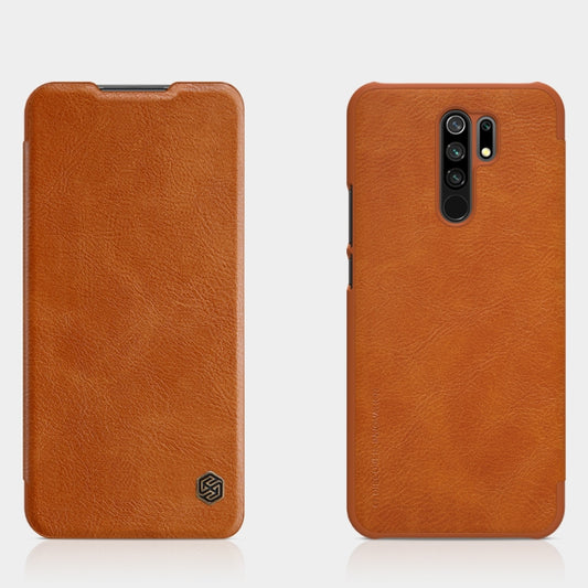 For Xiaomi Redmi 9 NILLKIN QIN Series Crazy Horse Texture Horizontal Flip Leather Case with Card Slot(Brown) - Xiaomi Cases by NILLKIN | Online Shopping South Africa | PMC Jewellery