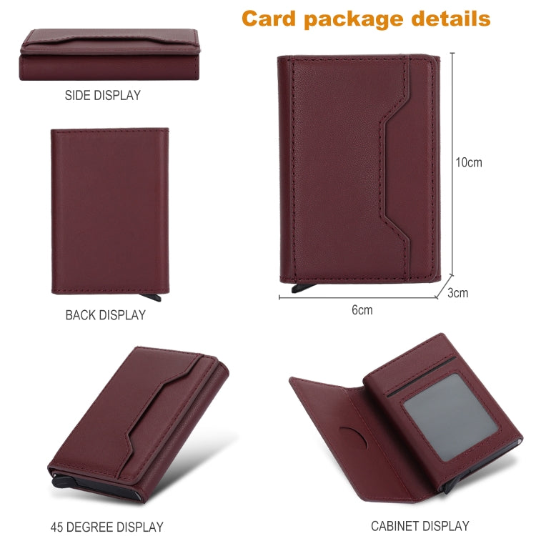 Anti Theft Brush Card Bag, Size:10x6x3cm(Wine Red) - Antimagnetic RFID Package by PMC TechLife | Online Shopping South Africa | PMC TechLife | Buy Now Pay Later Mobicred