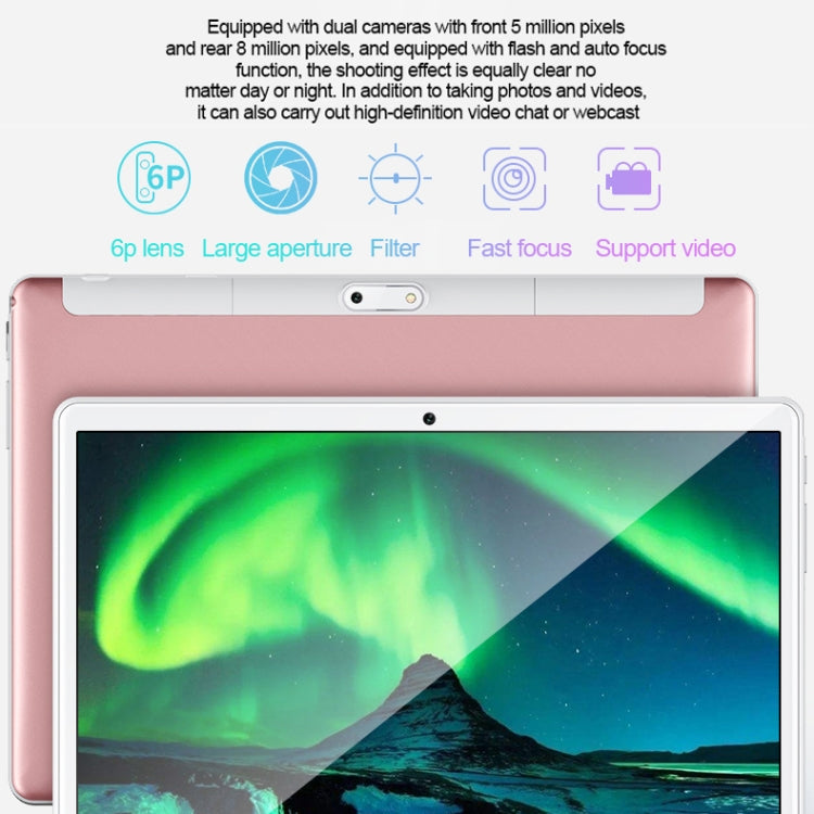 BDF S10 3G Phone Call Tablet PC 10.1 inch, 4GB+64GB, Android 10.0 MTK8321 Octa Core, Support Dual SIM, EU Plug(Pink) - BDF by BDF | Online Shopping South Africa | PMC Jewellery