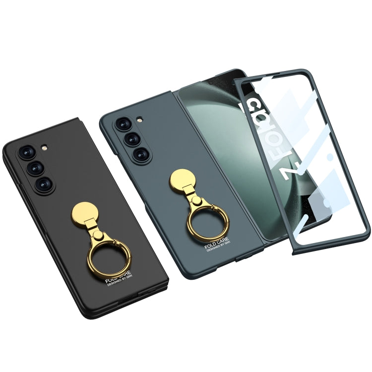 For Samsung Galaxy Z Fold5 GKK Ultra-thin Triaxial Ring Holder PC Phone Case(Black) - Galaxy Z Fold5 Cases by GKK | Online Shopping South Africa | PMC TechLife | Buy Now Pay Later Mobicred