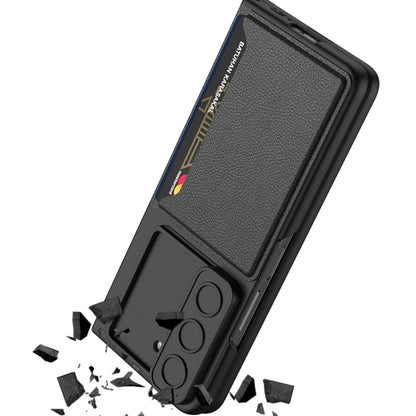 For Samsung Galaxy Z Fold5 GKK Integrated Ultra-thin Sliding Window Folding Phone Case with Card Holder(Black) - Galaxy Z Fold5 Cases by GKK | Online Shopping South Africa | PMC Jewellery