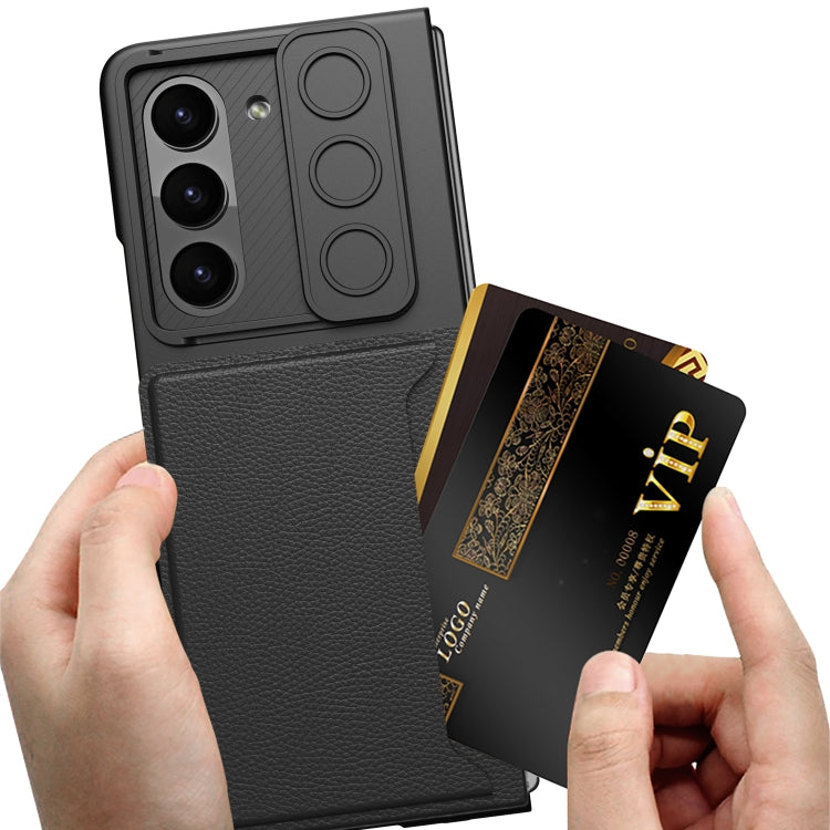 For Samsung Galaxy Z Fold5 GKK Integrated Ultra-thin Sliding Window Folding Phone Case with Card Holder(Silver) - free shipping - PMC TechLife - Order now!