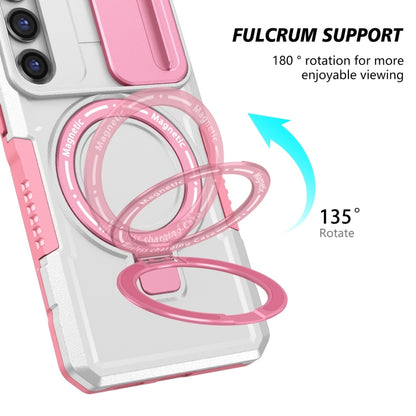 For Samsung Galaxy S23+ 5G Sliding Camshield Magsafe Holder TPU Hybrid PC Phone Case(Pink White) - Galaxy S23+ 5G Cases by PMC Jewellery | Online Shopping South Africa | PMC Jewellery