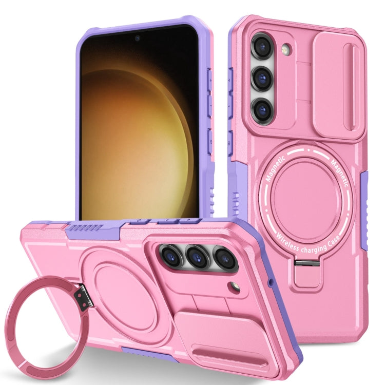 For Samsung Galaxy S23+ 5G Sliding Camshield Magsafe Holder TPU Hybrid PC Phone Case(Purple Pink) - Galaxy S23+ 5G Cases by PMC Jewellery | Online Shopping South Africa | PMC Jewellery