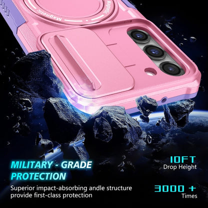 For Samsung Galaxy S23+ 5G Sliding Camshield Magsafe Holder TPU Hybrid PC Phone Case(Purple Pink) - Galaxy S23+ 5G Cases by PMC Jewellery | Online Shopping South Africa | PMC Jewellery