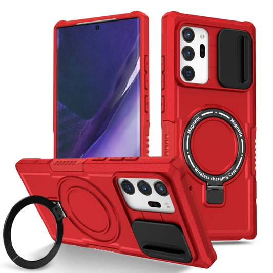 For Samsung Galaxy Note20 Ultra Sliding Camshield Magsafe Holder TPU Hybrid PC Phone Case(Red) - Galaxy Note20 Ultra Cases by PMC Jewellery | Online Shopping South Africa | PMC Jewellery