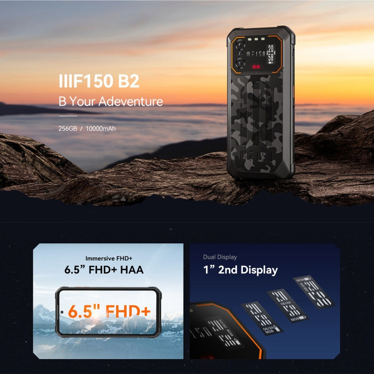 [HK Warehouse] IIIF150 B2, IP68/69K / MIL-STD-810H, Side Fingerprint, Night Vision, 6.5 inch Android 13 UMS9230 Octa Core, Network: 4G, NFC, OTG 6GB+256GB(Black Orange) - Other by IIIF150 | Online Shopping South Africa | PMC Jewellery