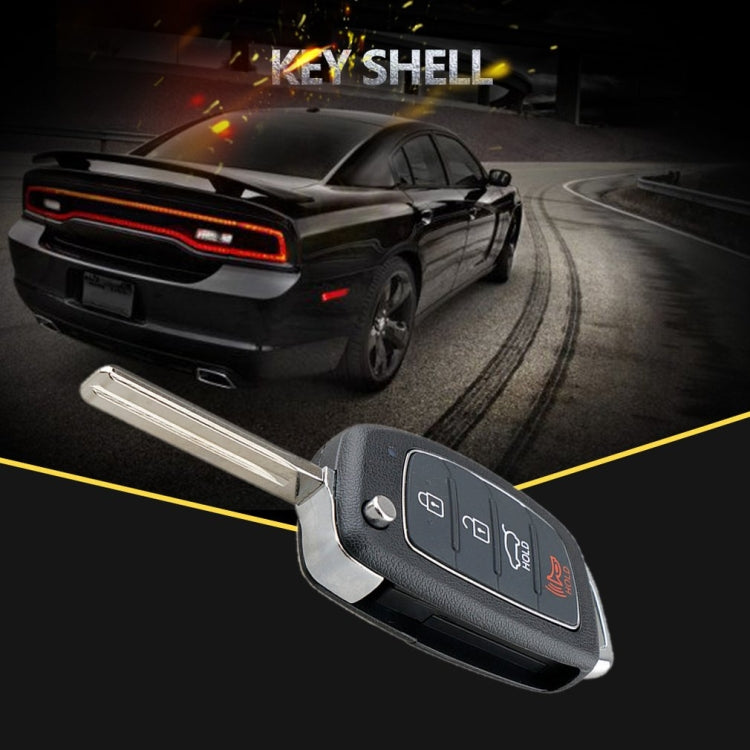 For Hyundai 4-button Folding Car Key Shell with Metal Edge Solaris ix35 ix4 Santa - Remote Car Key by PMC Jewellery | Online Shopping South Africa | PMC Jewellery