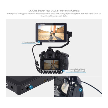 FEELWORLD F5 ProX 5.5 inch 1600nit High Bright Touch Screen DSLR Camera Field Monitor 4K HDMI F970 Install and Power Kit(Black) - On-camera Monitors by FEELWORLD | Online Shopping South Africa | PMC Jewellery | Buy Now Pay Later Mobicred