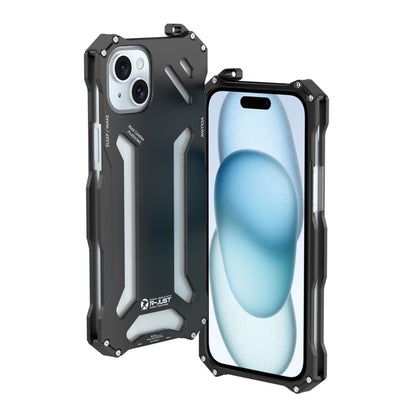 For iPhone 15 R-JUST RJ17 Shockproof Armor Metal Phone Case(Black) - iPhone 15 Cases by R-JUST | Online Shopping South Africa | PMC Jewellery | Buy Now Pay Later Mobicred