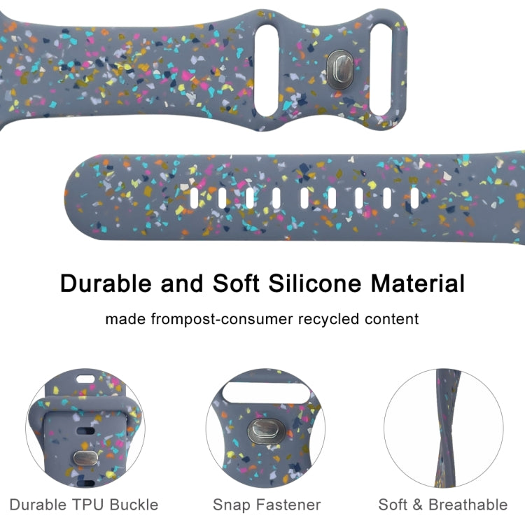 For Apple Watch Serie 9 41mm Floral Silicone Watch Band(Grey) - Watch Bands by PMC TechLife | Online Shopping South Africa | PMC TechLife