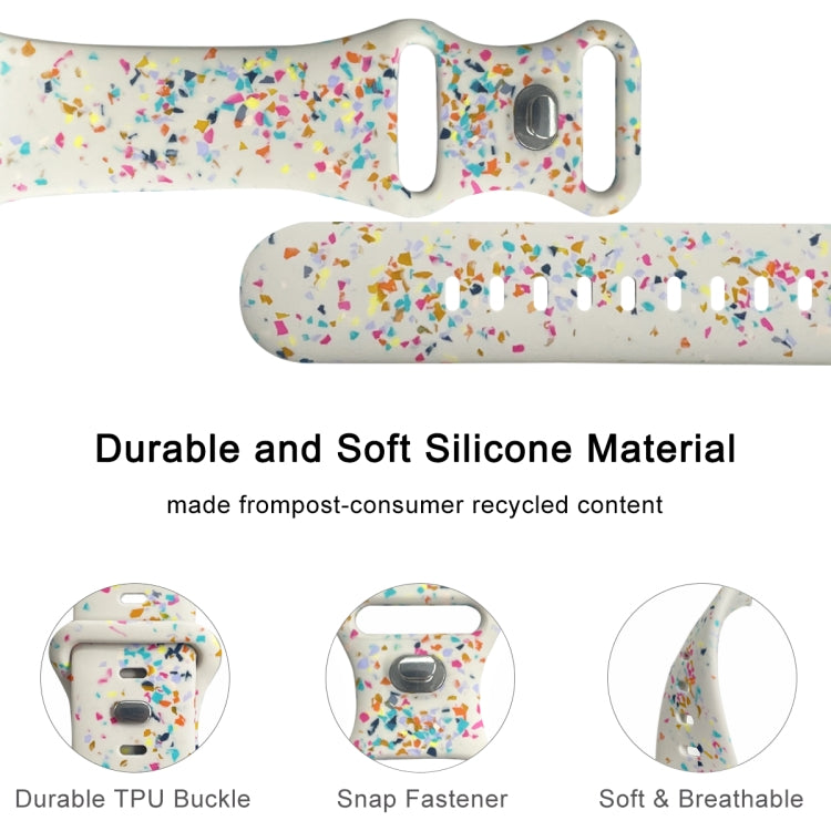 For Apple Watch SE 44mm Floral Silicone Watch Band(Starlight) - Watch Bands by PMC TechLife | Online Shopping South Africa | PMC TechLife