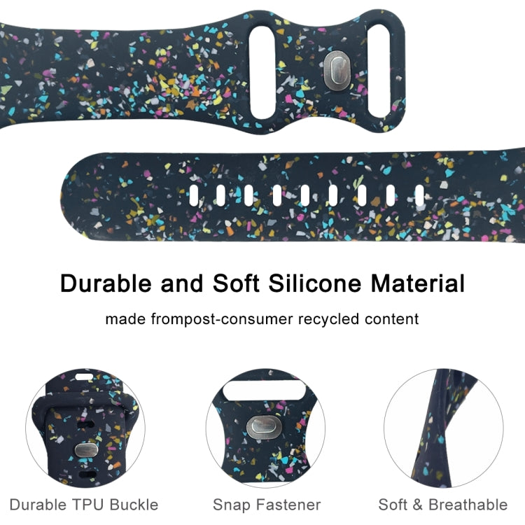 For Apple Watch 38mm Floral Silicone Watch Band(Blue) - Watch Bands by PMC TechLife | Online Shopping South Africa | PMC TechLife