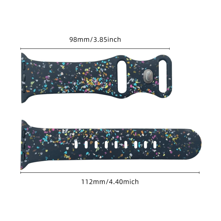 For Apple Watch 38mm Floral Silicone Watch Band(Blue) - Watch Bands by PMC TechLife | Online Shopping South Africa | PMC TechLife