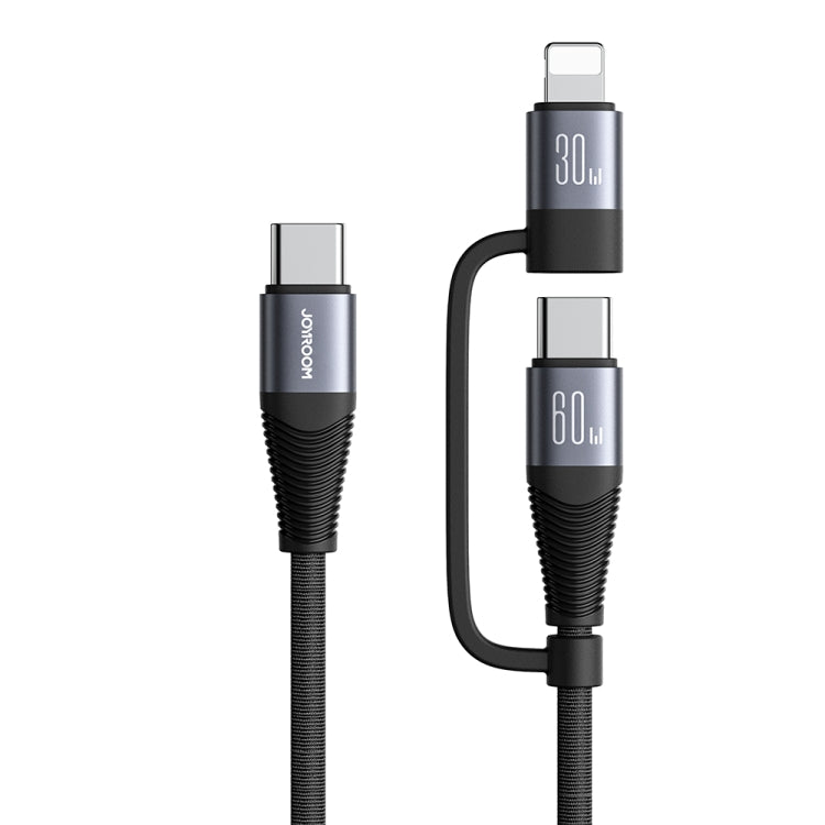 JOYROOM SA37-1T2 60W Multi-Function Series 2 in 1 Fast Charging Data Cable, Length:1.2m(Black) - Multifunction Cable by JOYROOM | Online Shopping South Africa | PMC Jewellery