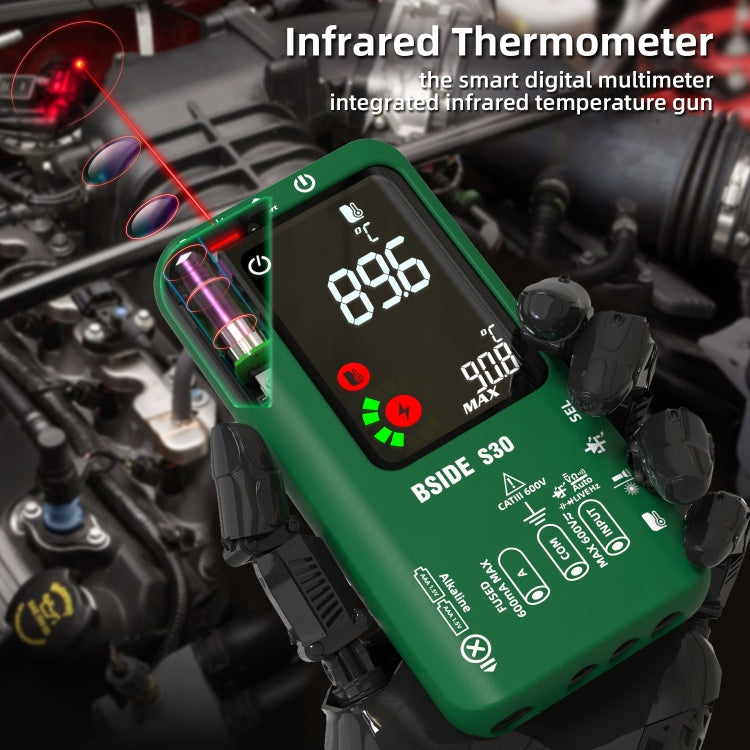 BSIDE S30 Smart Color Screen Infrared Temperature Measurement Multimeter(Red) - free shipping - PMC TechLife - Order now!