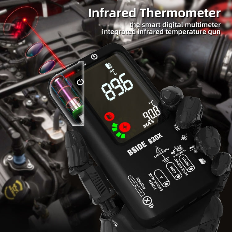 BSIDE S30X Smart Color Screen Infrared Temperature Measurement Multimeter(Black) - free shipping - PMC TechLife - Order now!