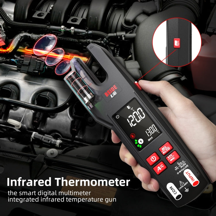 BSIDE U6 AC/DC Clamp-on Infrared Temperature Measurement Multimeter - Digital Multimeter by BSIDE | Online Shopping South Africa | PMC Jewellery | Buy Now Pay Later Mobicred