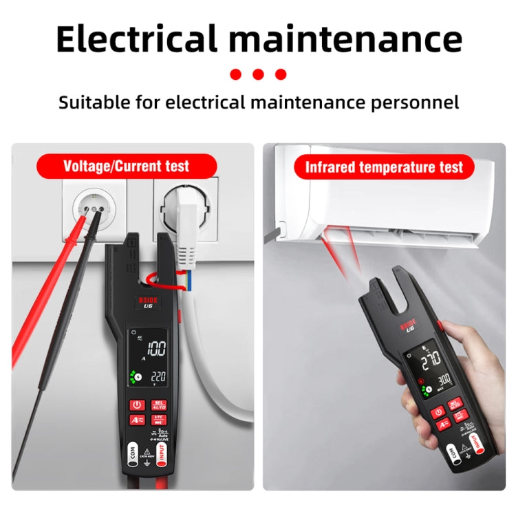 BSIDE U6 AC/DC Clamp-on Infrared Temperature Measurement Multimeter - Digital Multimeter by BSIDE | Online Shopping South Africa | PMC Jewellery | Buy Now Pay Later Mobicred