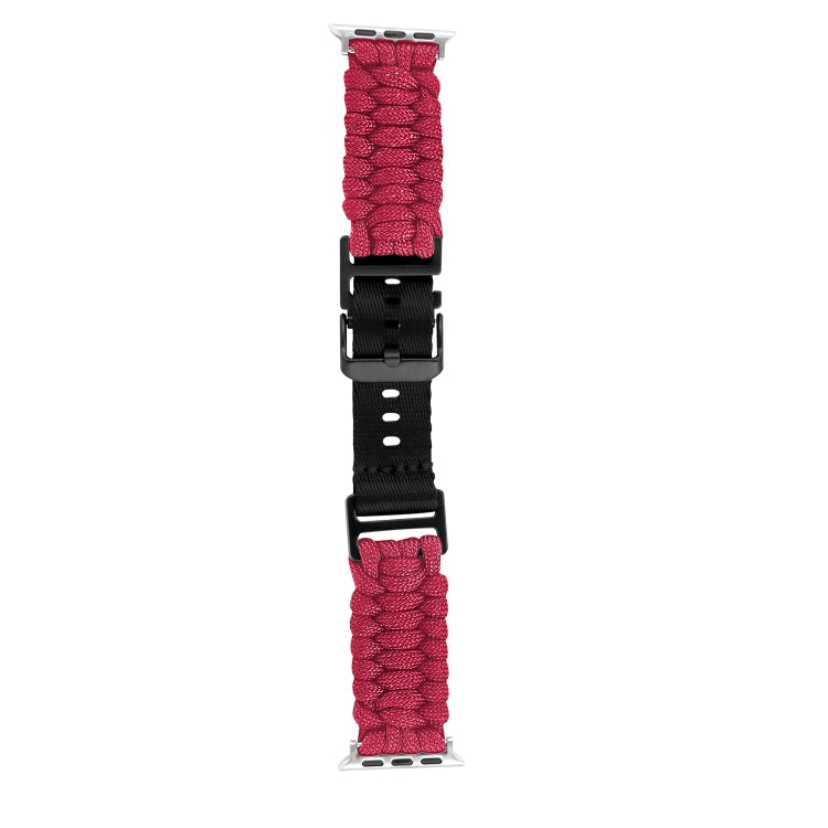 For Apple Watch SE 2023 44mm Paracord Plain Braided Webbing Buckle Watch Band(Red) - free shipping - PMC TechLife - Order now!