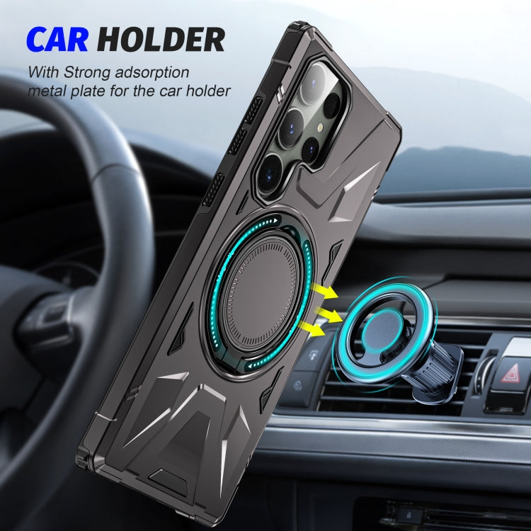 For Samsung Galaxy S23+ 5G MagSafe Magnetic Shockproof Phone Case with Ring Holder(Dark Grey) - Galaxy S23+ 5G Cases by PMC TechLife | Online Shopping South Africa | PMC TechLife
