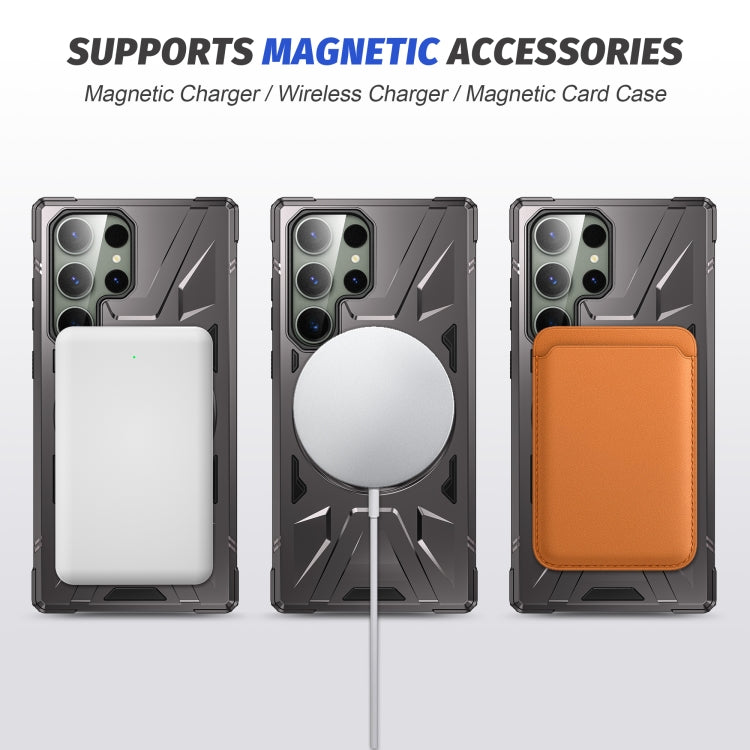 For Samsung Galaxy S23+ 5G MagSafe Magnetic Shockproof Phone Case with Ring Holder(Dark Grey) - Galaxy S23+ 5G Cases by PMC TechLife | Online Shopping South Africa | PMC TechLife