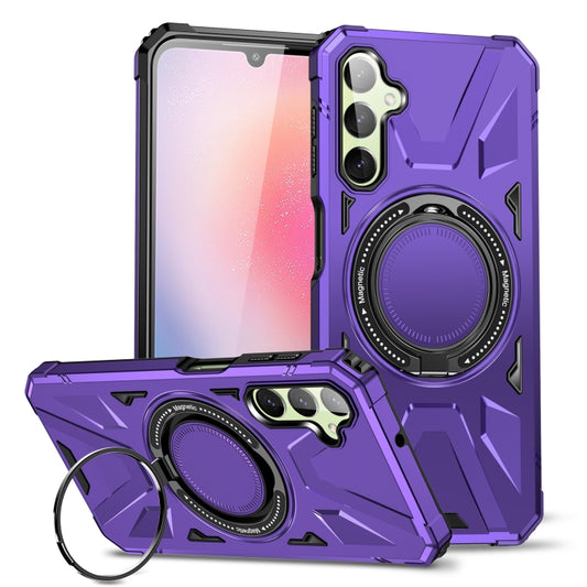 For Samsung Galaxy A14 4G/5G MagSafe Magnetic Shockproof Phone Case with Ring Holder(Purple) - Galaxy Phone Cases by PMC Jewellery | Online Shopping South Africa | PMC Jewellery