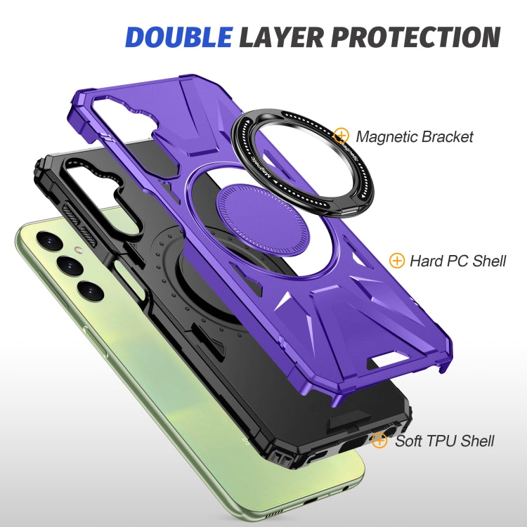 For Samsung Galaxy A14 4G/5G MagSafe Magnetic Shockproof Phone Case with Ring Holder(Purple) - Galaxy Phone Cases by PMC TechLife | Online Shopping South Africa | PMC TechLife