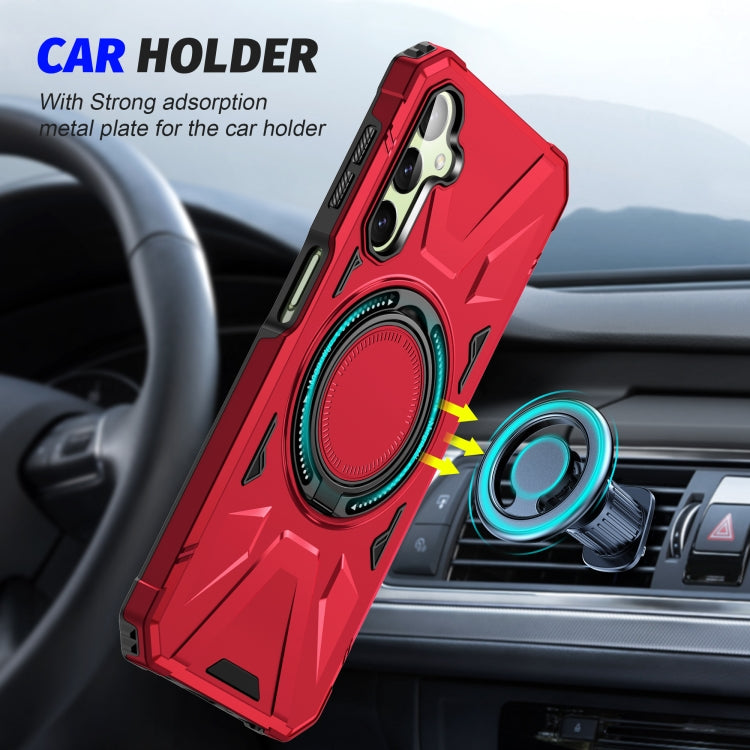 For Samsung Galaxy A54 5G MagSafe Magnetic Shockproof Phone Case with Ring Holder(Red) - Galaxy Phone Cases by PMC Jewellery | Online Shopping South Africa | PMC Jewellery