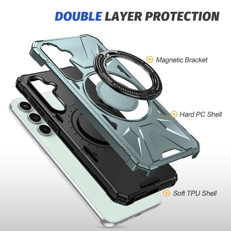 For Samsung Galaxy A15 MagSafe Magnetic Shockproof Phone Case with Ring Holder(Green) - Galaxy Phone Cases by PMC TechLife | Online Shopping South Africa | PMC TechLife | Buy Now Pay Later Mobicred