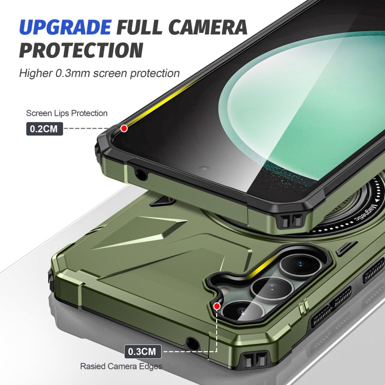 For Samsung Galaxy A15 MagSafe Magnetic Shockproof Phone Case with Ring Holder(Dark Green) - Galaxy Phone Cases by PMC TechLife | Online Shopping South Africa | PMC TechLife