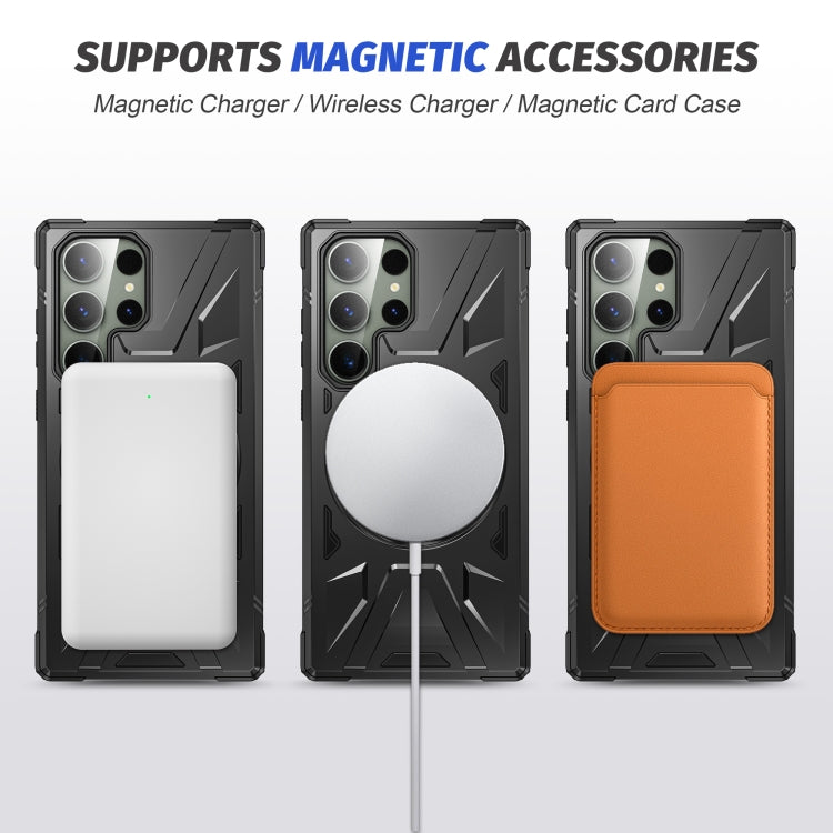 For Samsung Galaxy S24+ 5G MagSafe Magnetic Shockproof Phone Case with Ring Holder(Black) - Galaxy S24+ 5G Cases by PMC TechLife | Online Shopping South Africa | PMC TechLife