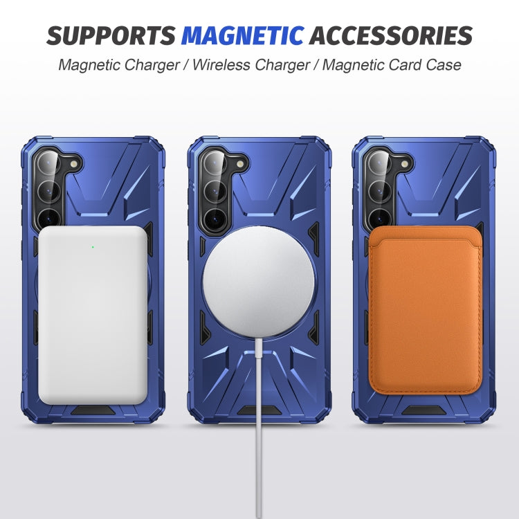 For Samsung Galaxy S24 5G MagSafe Magnetic Shockproof Phone Case with Ring Holder(Navy Blue) - Galaxy S24 5G Cases by PMC TechLife | Online Shopping South Africa | PMC TechLife