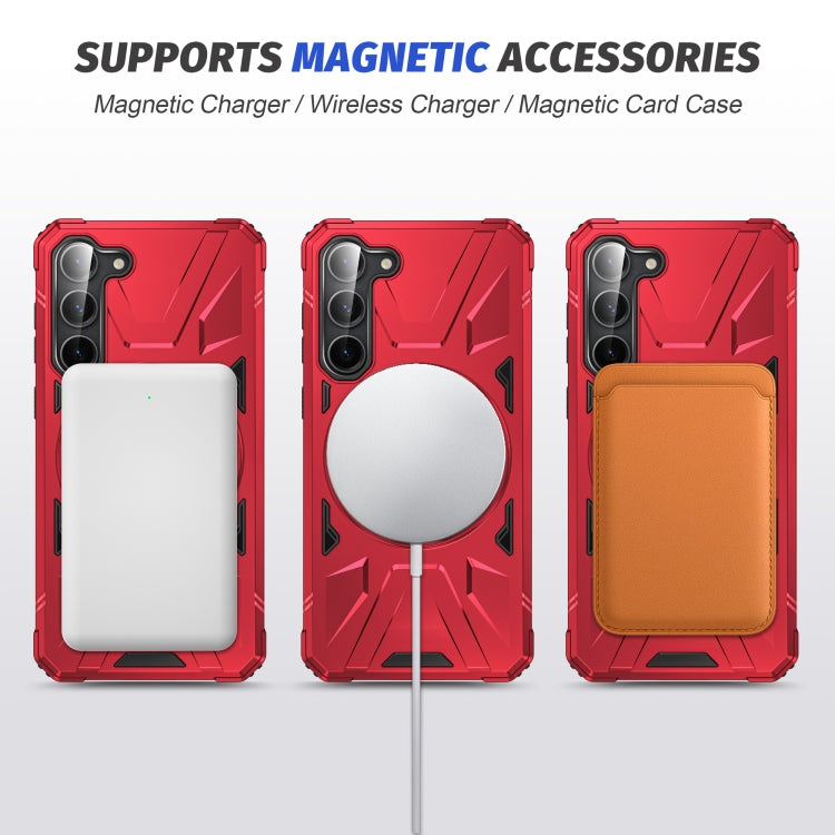 For Samsung Galaxy S24 5G MagSafe Magnetic Shockproof Phone Case with Ring Holder(Red) - Galaxy S24 5G Cases by PMC TechLife | Online Shopping South Africa | PMC TechLife