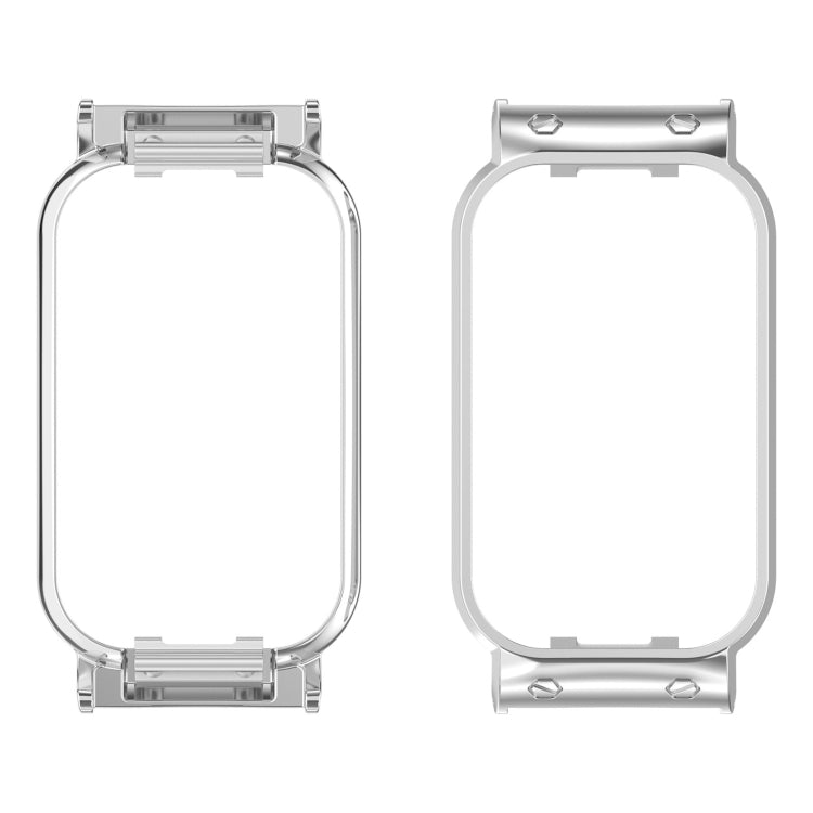 For Xiaomi Smart Band 8 Active / Redmi Band 2 Metal Frame Watch Protective Case(Silver) - Watch Cases by PMC TechLife | Online Shopping South Africa | PMC TechLife