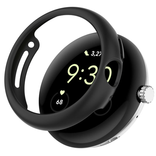 For Google Pixel Watch 2 Half Pack Hollow PC Watch Protective Case(Black) - Watch Cases by PMC Jewellery | Online Shopping South Africa | PMC Jewellery