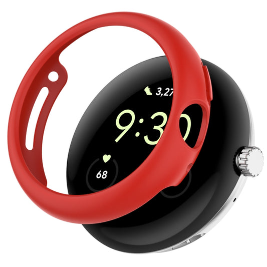 For Google Pixel Watch 2 Half Pack Hollow PC Watch Protective Case(Red) - Watch Cases by PMC Jewellery | Online Shopping South Africa | PMC Jewellery