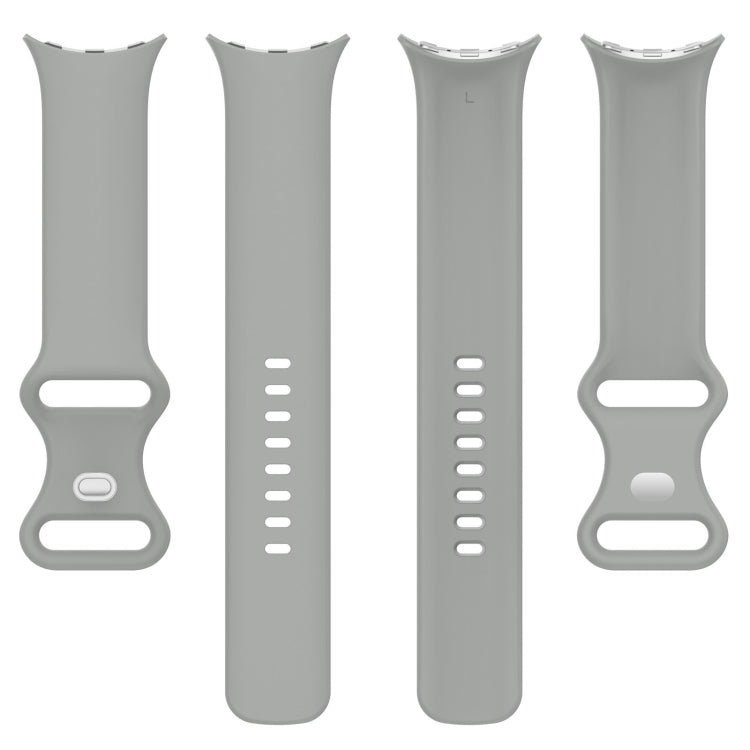 For Google Pixel Watch 2 Solid Color Silicone Watch Band, Size:S Size(Grey) - Watch Bands by PMC TechLife | Online Shopping South Africa | PMC TechLife