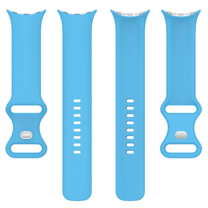 For Google Pixel Watch 2 Solid Color Silicone Watch Band, Size:S Size(Sky Blue) - Watch Bands by PMC Jewellery | Online Shopping South Africa | PMC Jewellery