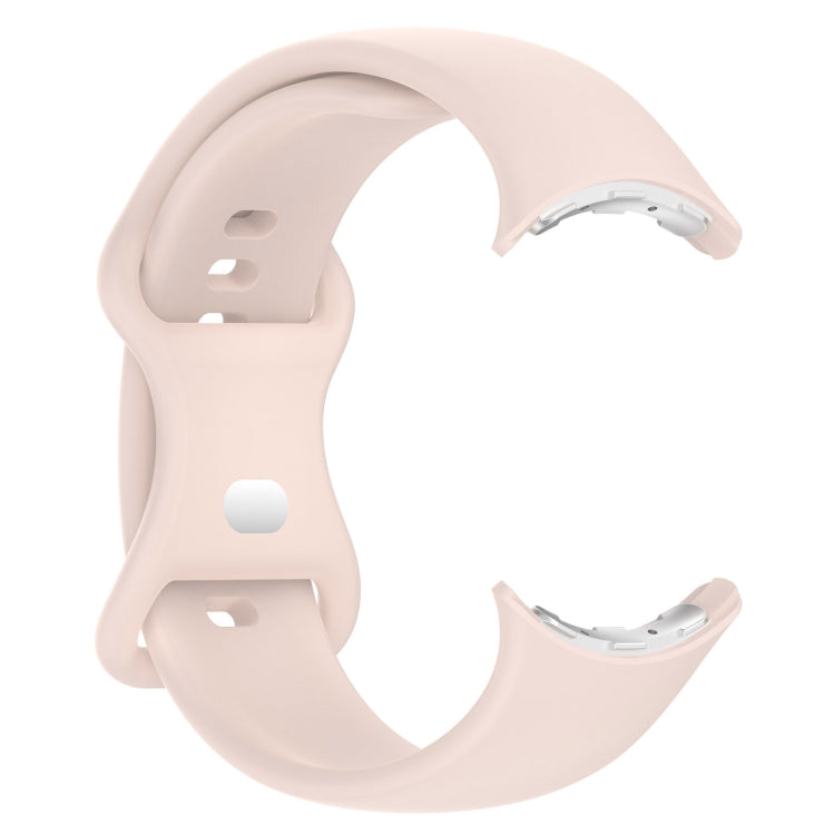 For Google Pixel Watch 2 Solid Color Silicone Watch Band, Size:S Size(Pink) - Watch Bands by PMC Jewellery | Online Shopping South Africa | PMC Jewellery