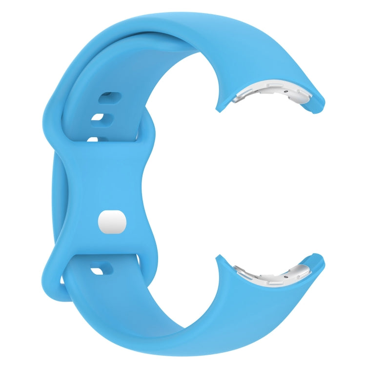 For Google Pixel Watch 2 Solid Color Silicone Watch Band, Size:L Size(Sky Blue) - Watch Bands by PMC TechLife | Online Shopping South Africa | PMC TechLife