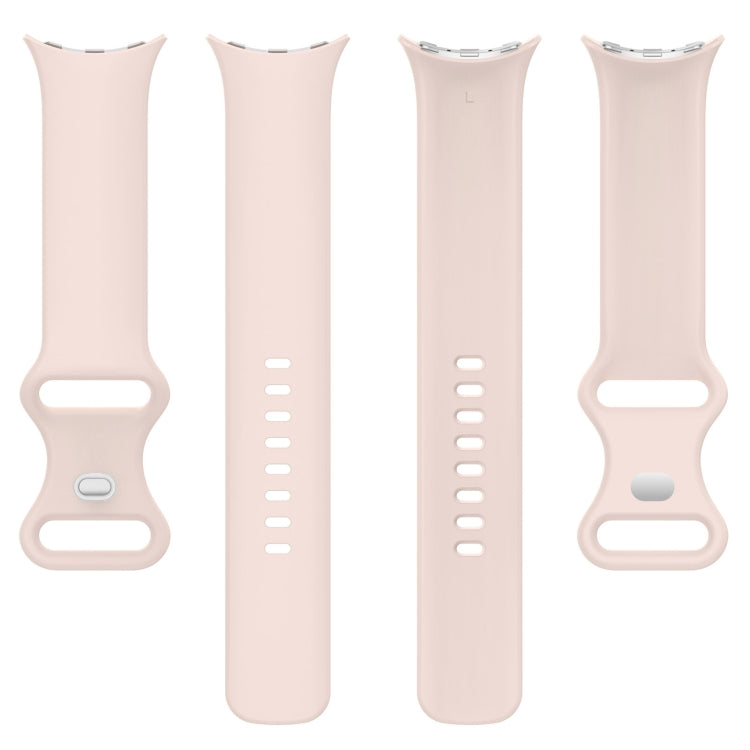 For Google Pixel Watch 2 Solid Color Silicone Watch Band, Size:L Size(Pink) - Watch Bands by PMC TechLife | Online Shopping South Africa | PMC TechLife