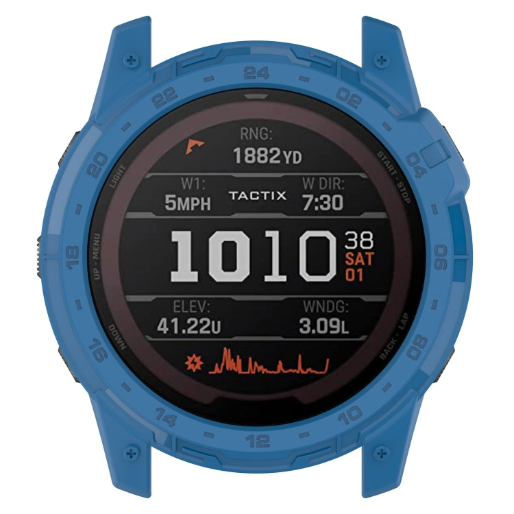 For Garmin Tactix 7 Amoled Armor Hollow TPU Watch Protective Case(Dark Blue) - Watch Cases by PMC Jewellery | Online Shopping South Africa | PMC Jewellery