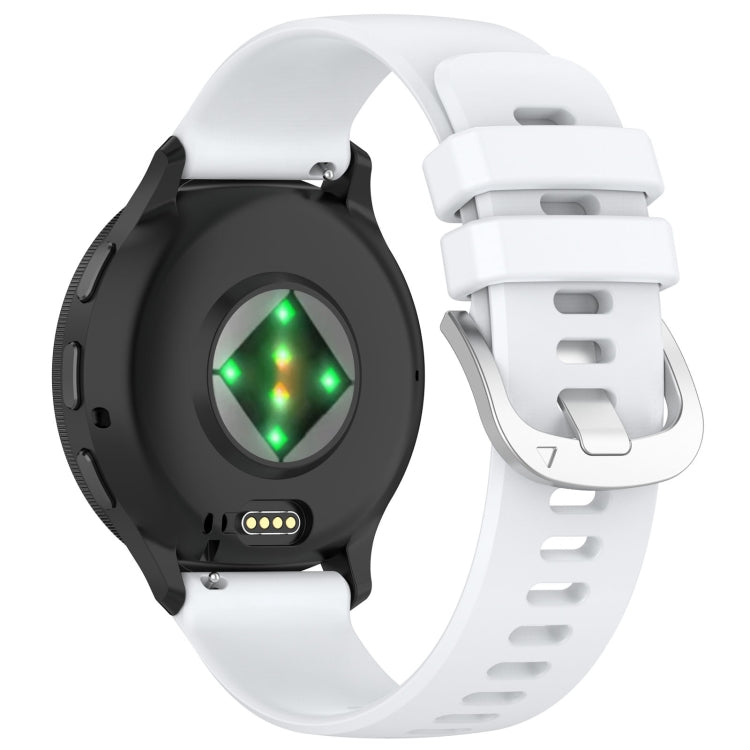 For Garmin Venu 3 Liquid Glossy Silver Buckle Silicone Watch Band(White) - Watch Bands by PMC TechLife | Online Shopping South Africa | PMC TechLife