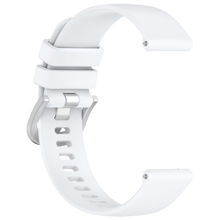 For Garmin Venu 3 Liquid Glossy Silver Buckle Silicone Watch Band(White) - Watch Bands by PMC TechLife | Online Shopping South Africa | PMC TechLife